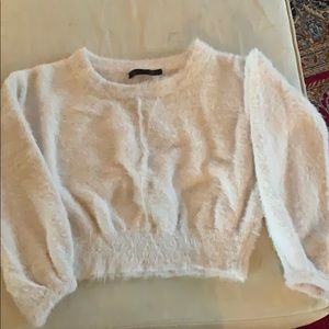 light pink furry sweater